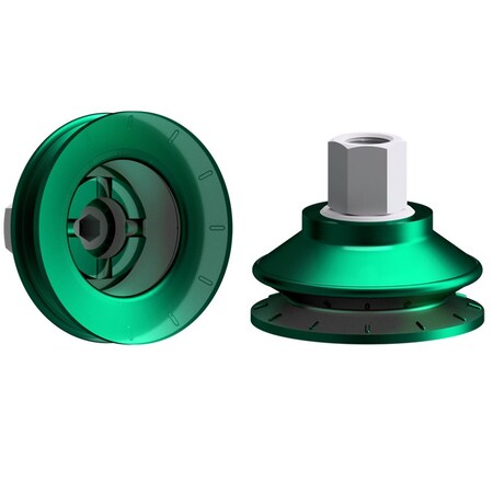 Fipa Bellows vacuum cup diam. 75 mm, Monoflex  green 50 Degrees, fitting G3/8-female 22.075.263.22